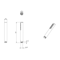  Pară de duș Villeroy&Boch, Verve, 1 jet, tip baton, negru mat